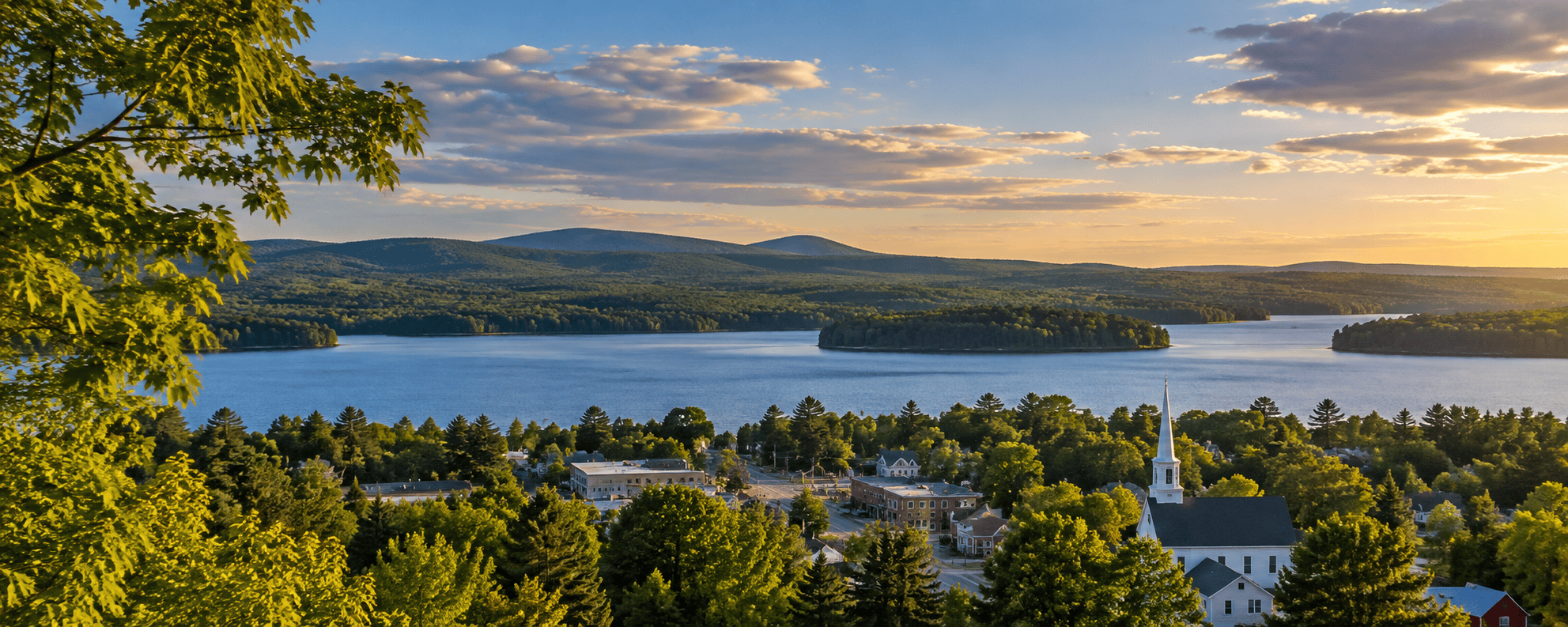 An aerial view of Lincoln and the Lincoln Lakes Region