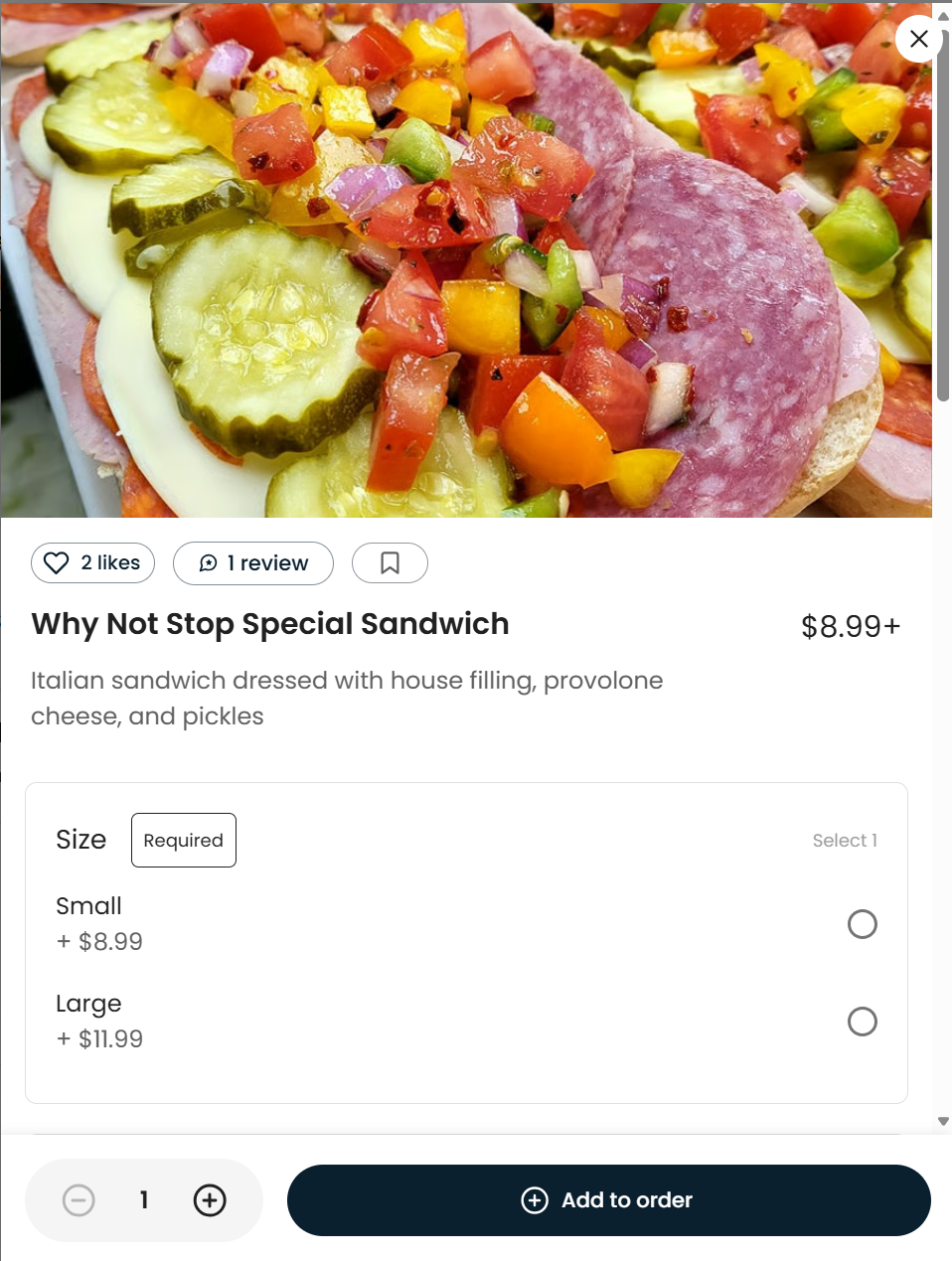 WNS Special Sandwich